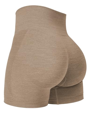 Image of YEOREO Women Seamless High Waist Shorts Smile Contour Biker Shorts Gym Yoga Workout