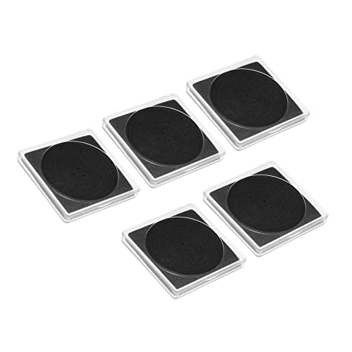 PATIKIL Monedas Presión Soporte, 5 Paquete Moneda Colección Estuche Cuadrado con Monedas Exhibición Cuadro Ajuste 18/23/28/33/38mm Monedas para Coleccionista Colección, Claro Negro