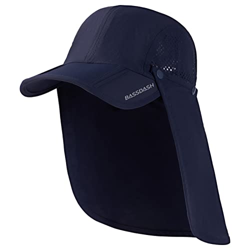 Bassdash UPF 50 + Gorra de Pesca Plegable Gorra de béisbol, con Tapa de Cuello extraíble, portátil, Adecuada para Senderismo de Golf Masculino y Femenino