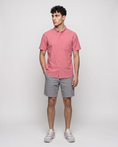 Image of Visive Mens Shirts Multi Packs Short Sleeve Button Down Dress Shirts Solid Color Big and Tall