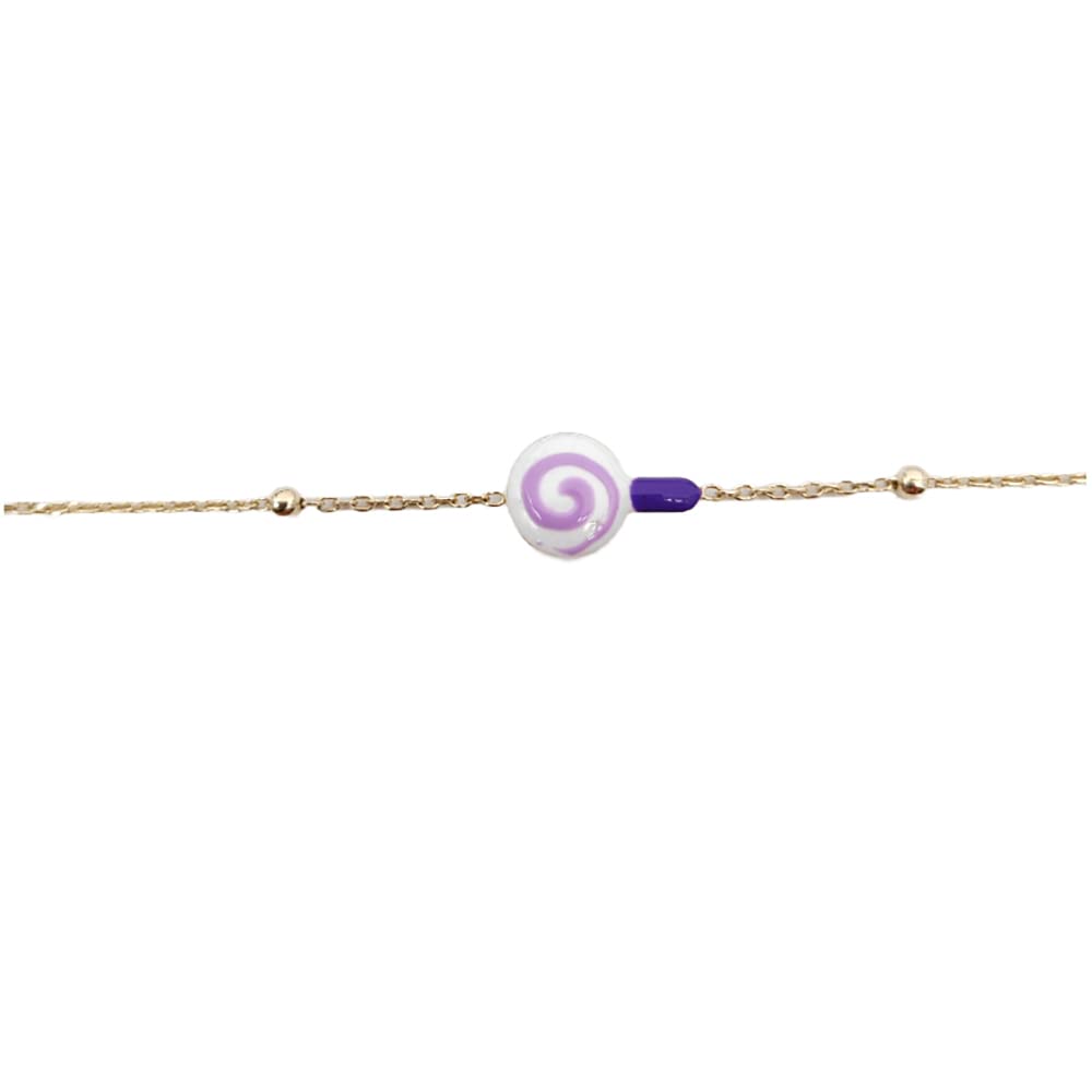 Gioielli Aurum - Armband für Neugeborene aus Gelbgold mit Schnuller und Süßigkeiten-Lutscher