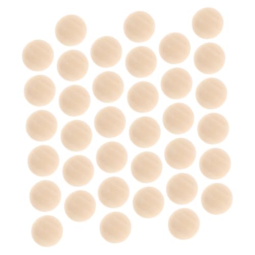 BESPORTBLE 100個 木製半球ビーズ ロータスウッド製スムース仕上げ ジュエリー ホームデコ用スペーサービーズ 手作りクラフト素材多用途