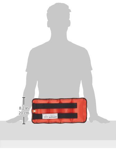 Miniatura 7 de Sammons Preston Peso del puño, 7.5 libras, naranja, 2 correas de velcro y cierre de anillo en D, ojales para colgar fácilmente, pesas de acero sin