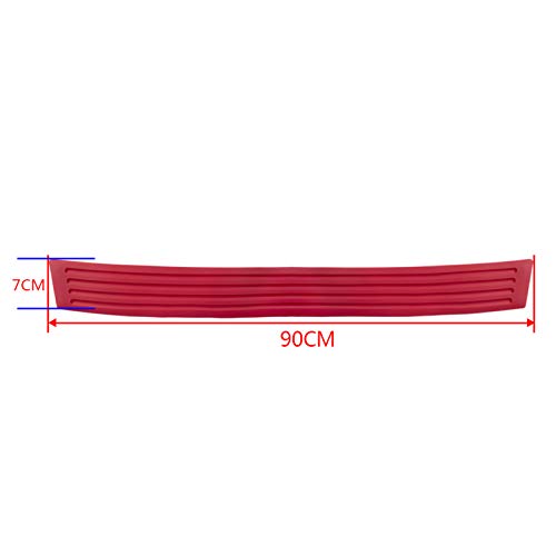 runmade Rear Bumper Protector Guard Universal Red Rubber Trunk Protector Door Sill Entry Guard Scratch Resistant Cover 35.4 inch for Car Pickup SUV Truck - Thumbnail 4