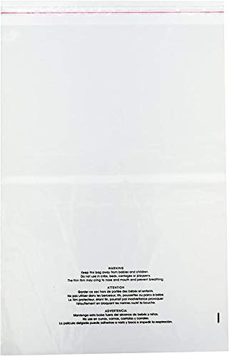 image for Uline 400 Piece Self Seal Suffocation Warning Combo Pack 1.5 Mil Poly 