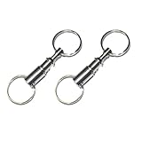 WELANGBN 2 Packs Of Quick-Release Detachable Keychain Double Pull Keychain Spring Separate Double Keychain Lock Valet Parking Key Flashlight Diy Craft Accessories