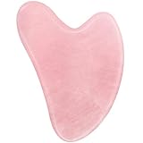  Gua Sha Stein, Handgemachter Rose Gua Sha Quarz, Guasha Jade-Massagestein Natürliches Grünes Quarz-Schönheitswerkzeug, Gesichtsmassagestein für Kinn, Nasenbrücke, Auge, Hals, Wange, Rücken, Spa (Rosa)