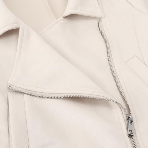 Noomelfish Girls Faux Suede Leather Jackets Kids Motorcycle Bomber Coats Fall Outfits Winter Clothes (5-14 Years)4