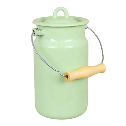 Vintage Style Enamel Milk Can with Lid 3.5 Qt...
