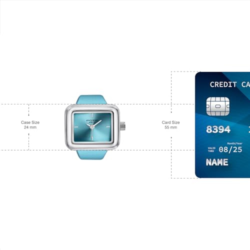 Image of Sonata Poze 7 Analog Blue Dial Silver Sheet Metal Ring Strap Watch for Women - SP80143KM01W