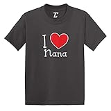 I Love My Nana - Heart Cute Infant/Toddler Cotton Jersey T-Shirt (Charcoal, 24 Months)