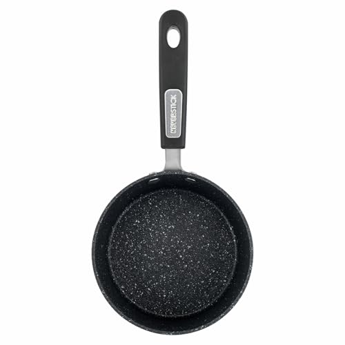 Scoville NEVERSTICK 16cm Saucepan with Lid, Small Non Stick Saucepan, 1.1L Capacity, Easy to Grip Handle, PFOA Free, Dishwasher Safe, Suitable for All Hobs Including Induction, Aluminium, Black