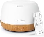 ASAKUKI 300ml Essential Oil Diffuser, Ultrasonic Aromatherapy Scented Humidifier for Bedroom,Baby Room,Spa with 7 LED Color Lights and Auto Shut-Off, BPA-Free
