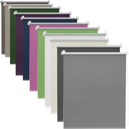 Verdunkelungsrollo Klemmfix Ohne Bohren 55 x 150 cm Blickdicht Und Sonnenschutz, Sonnenschutzrollo Seitenzugrollo Maßgeschneiderte Größe Rollo für Fenster & Tür, Braun