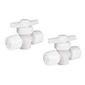 RecPro RV Plumbing Hardware | 06880 | 1/2" Compression Type 2-Way Stop Valve | Shutoff Fitting | Pex Pipe/Tubing Fittings (2 Fittings)