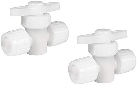 RecPro RV Plumbing Hardware | 06880 | 1/2" Compression Type 2-Way Stop Valve | Shutoff Fitting | Pex Pipe/Tubing Fittings (2 Fittings)