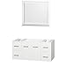 Wyndham Collection Centra 48" Single Bathroom Vanity in Matte White, No Countertop, No Sink, and 36" Mirror