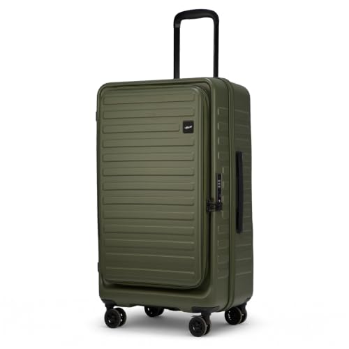 Image of F Gear Windsor Medium 68cm German Makrolon Polycarbonate|Japanese Hinomoto Wheel|Front-Opening Trunk-Style Hard Luggage|Check-in Suitcase Travel|Laptop sleeve, Expandable, Anti-Theft Zipper|Army Green