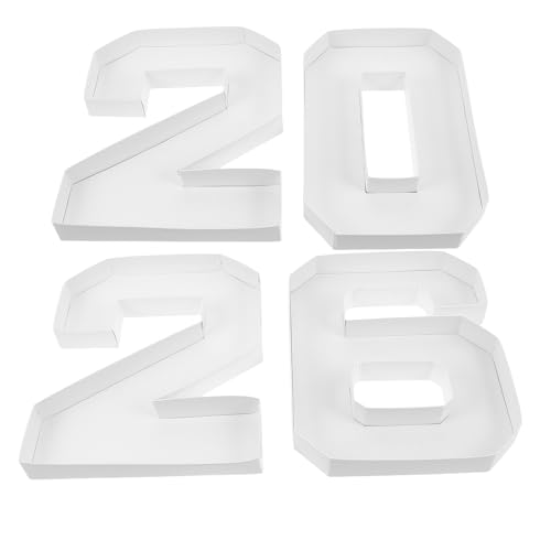FONDOTIN Caja Rellenable Número 2026 para Dulces y Chocolates Contenedor de Cartón Reutilizable Blanco para Snacks Bandejas Numeradas para Fiestas y Regalos Adecuado para Eventos y
