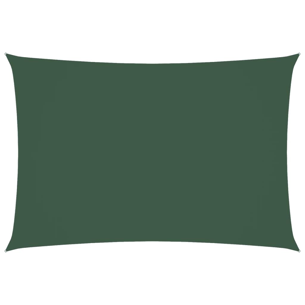 Voile de parasol rectangulaire vert foncé 3x5 m en tissu oxford pour terrasse et jardin