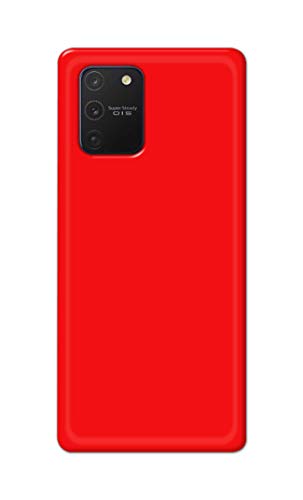 Image of Printed Hard Back Cover Case for Samsung Galaxy Note 10 Lite | Samsung A81 Back Cover (Plain Red) -1803