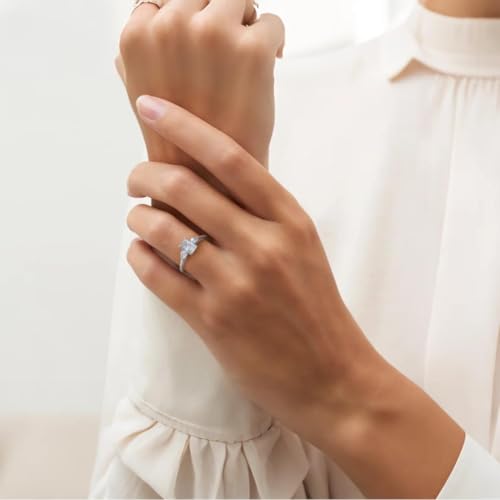 2-4 Carat Radiant Cut Moissanite Engagement Rings for Women Moissanite Rings Customizable 10K Gold/14K Gold/18K Gold/925 Sterling Silver Promise Rings for Her Free Engraving3