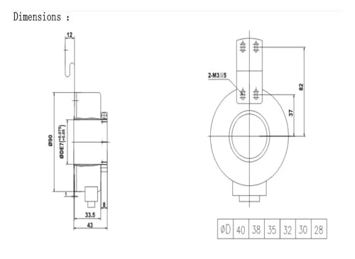 Codeur alésage 40mm GHH90-40G1024 avec sortie line driver 5V anti-interférence - 5