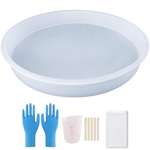 Deep Round Large Silicone Resin Mold 14" x 2" Inch for Epoxy Resin Casting,Cutting Board，Floral Preservation,Tray,Clock,Resin Art，Home Decoration