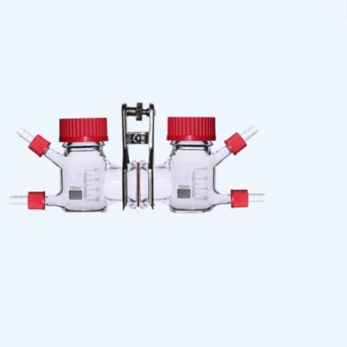 Microbial Fuel Electrolysis Cell Single Chamber Double Chamber Three Chamber MFC Reactor Dual Groove Microbial Fuel Cell Reactor with Anode and Cathode Interface (Dual Room 100ml)