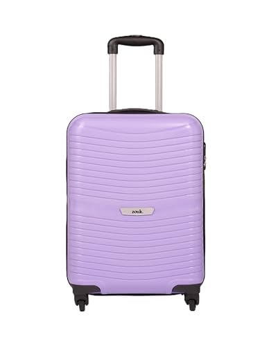 Image of ZOUK Zoya Trolley Bag Cabin Size 57cm Hard Shell Suitcase Luggage Trolley Bag with Silent 360 Spinner Wheels, Lightweight Carry-On Travel Suitcase with Combination Lock | Lilac