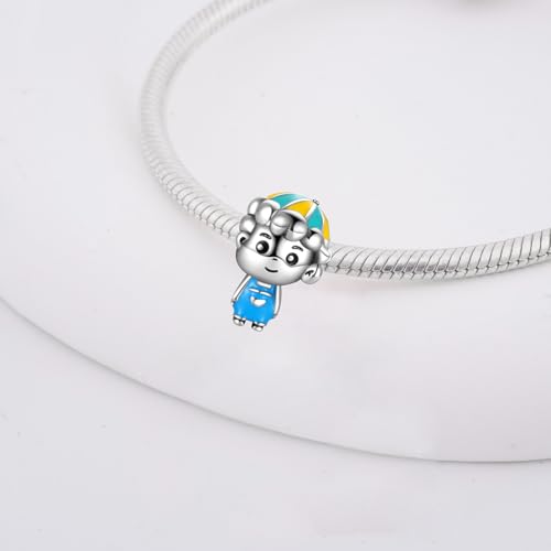 Gouwo Little Boy Charms For Bracelets And Necklaces 925 Sterling Silver Charms Jewelry Pendant Fit For Pandora Birthday Gift For Women Mom Daughter thumb #5
