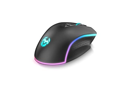 NXKEOS Mouse da gioco Sensore ottico ad alta precisione, 6400 DPI, RGB Rainbow, 7 pulsanti programmabili, nero - Mouse gaming - Immagine 4