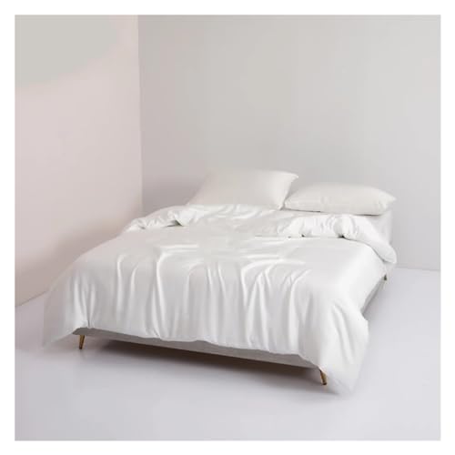 Juego de Ropa de Cama de Belleza de Seda 100%, Funda nórdica Sedosa y Saludable, sábana Plana, Fundas de Almohada, Juego de Ropa de Cama Queen King,Juego de Cama