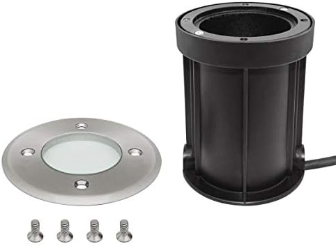 Long Life Lamp Company Outdoor Ground Light Recessed Walk Over Round Up Lighter IP67 Waterproof GU10 Holder Driveway Garden Pathway Patio GL09-K