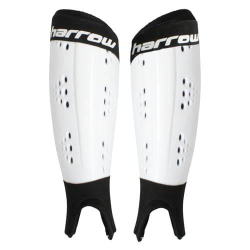 Harrow Probot Shin Guards White Large | High-Impact Protection for Field Hockey | Lightweight Breathable & Durable Design | Available in Small Medium Large