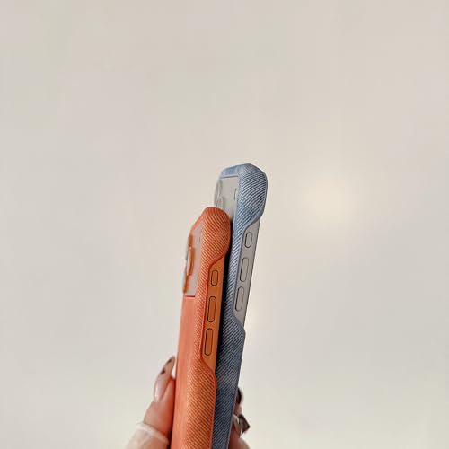 Coque iPhone 17 Pro antidérapante bleu en tissu denim - 4