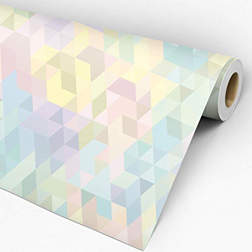 Papel de Parede Adesivo Geométrico Triângulos Coloridos