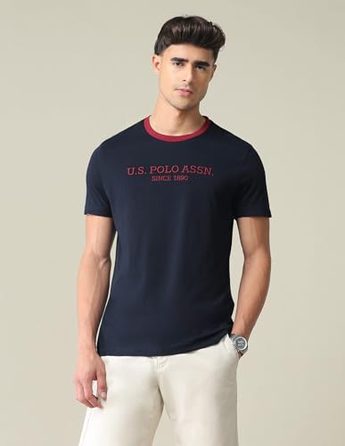 Image of U.S. Polo ASSN. Brand Printed Cotton T-Shirts for Men - Half Sleeves Mens Casual T Shirts