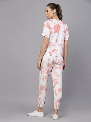 Image of Tarshika Women Women's Tie Dye Printed Short Sleeve Long Tracksuit Co-ord Set