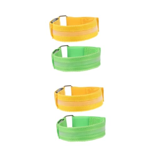Toyvian 2sets Adjustable LED Light Wrist Belt Rechargeable Glowing Bracelet for Night Running Walking Hiking Cycling Safety Armband with High Visibility for Runners 2pcs*2