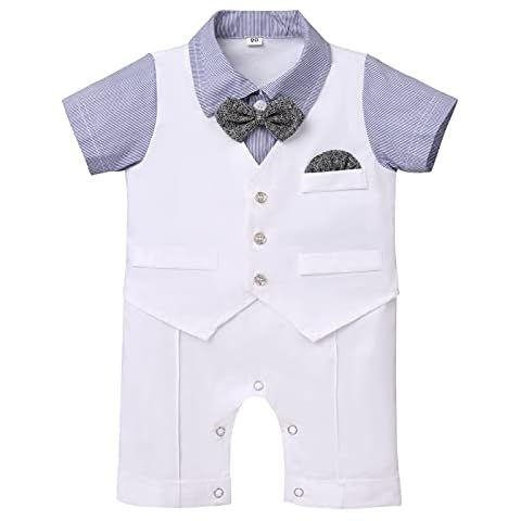 Baby Boy Formal Tuxedo Romper Outfit Cover