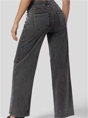 Easetrousers - High Waisted Multi-pocket Straight Leg Stretchy Pants Women's Casual Wide Leg Long Trousers3