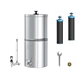 Waterdrop Alkaline Gravity-fed Water Filter System?Increase PH? with 2 Black Carbon Filters with 2 Black Carbon Filters,Metal Spigot?Sight Glass Spigot