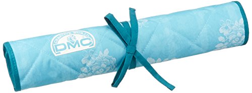 image for DMC 70044 Needlework Project Keeper, Turquoise with White Floral Print