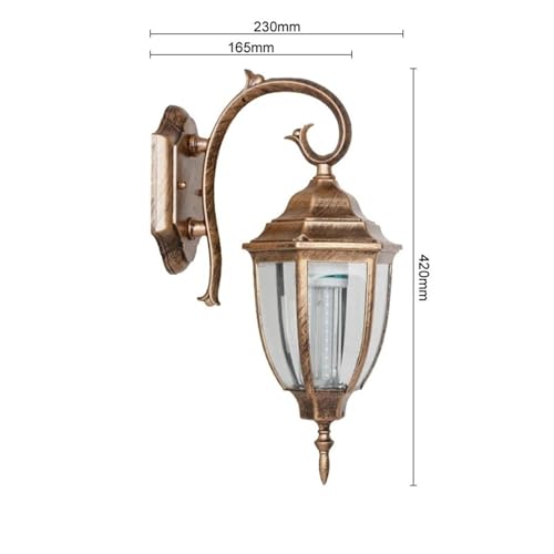Lámpara europea retro E27 en bronce, aplique exterior impermeable de alta gama 3