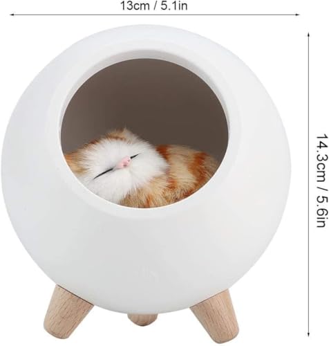 Lámpara de noche gatito blanca con batería recargable miniatura 2