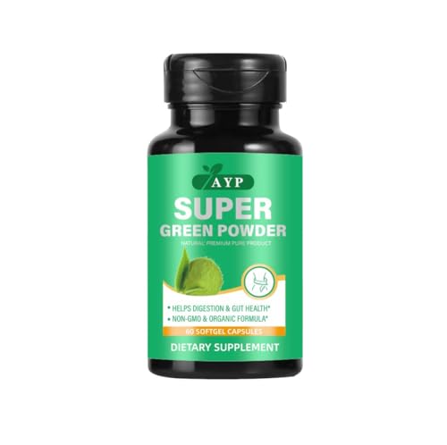 Advanced Superfood Powder 60 Softgel Capsules – Organic Premium Super Greens Blend with Ashwagandha KSM-66, 20+ Natural Nutrient-Rich Ingredients for Immunity and Energy | Vegan, Non-GMO