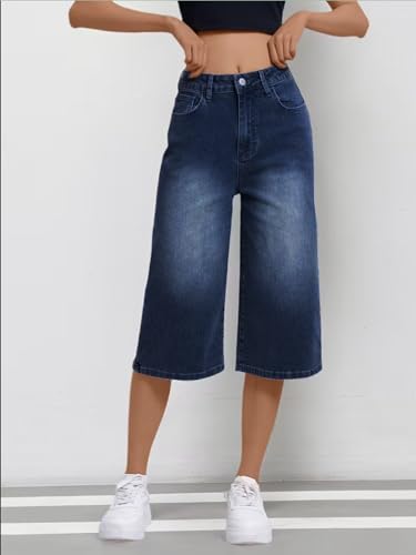 Image of Nifty Women's Denim Stretchable Baggy Fit Capris