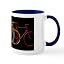 White/Navy Inside - Three Bicycles On Black Mug