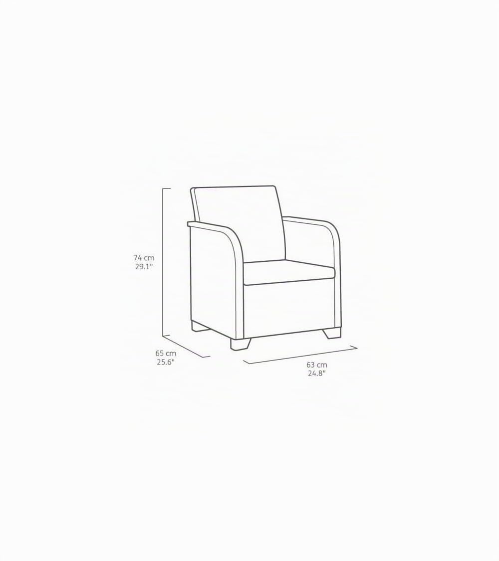 Fauteuil Sanremo - Imitation rotin tressé - Gris Graphite